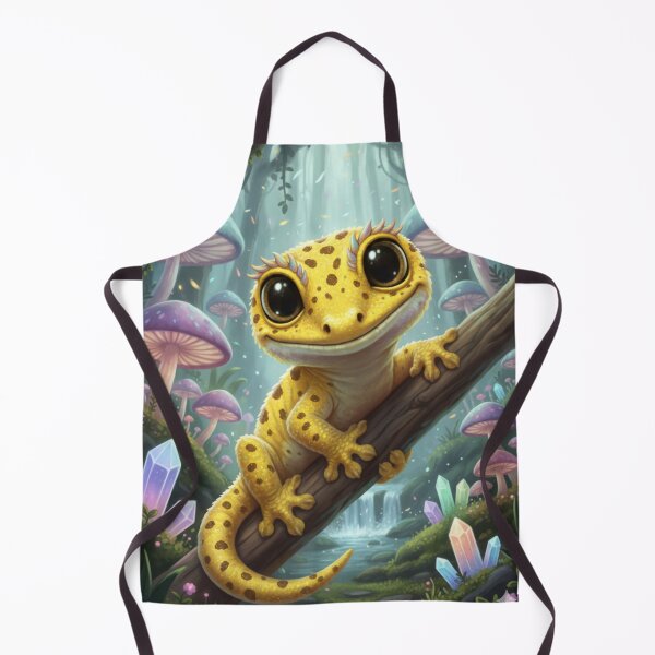 Item preview, Cute Leopard Gecko Magic Forest Mushroom Fantasy designed and sold by HarlemDigitals.