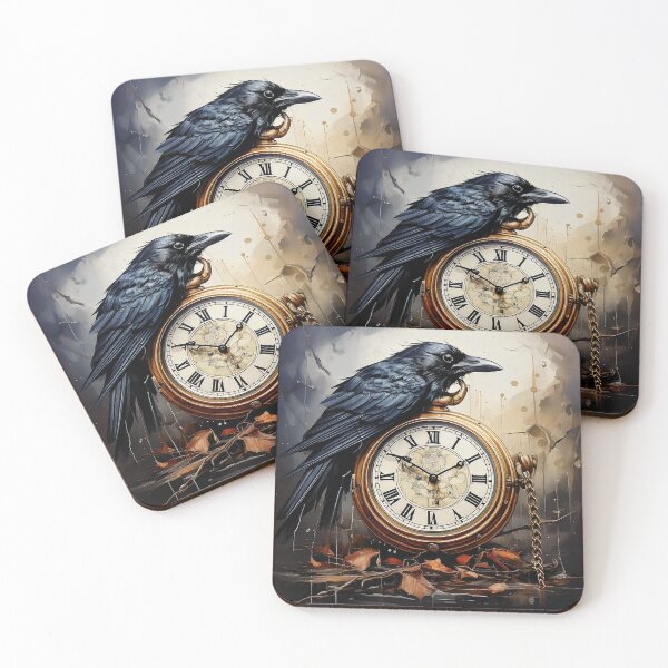 Item preview, The Raven Guardian of Time: Gothic Pocket Watch designed and sold by Black Ink Visions.