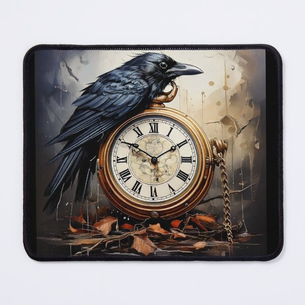 Item preview, The Raven Guardian of Time: Gothic Pocket Watch designed and sold by Black Ink Visions.
