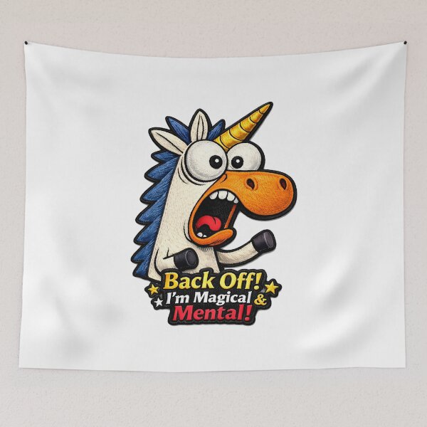 Item preview, Back Off Magical Mental Unicorn Patch designed and sold by Mastermind-Art.