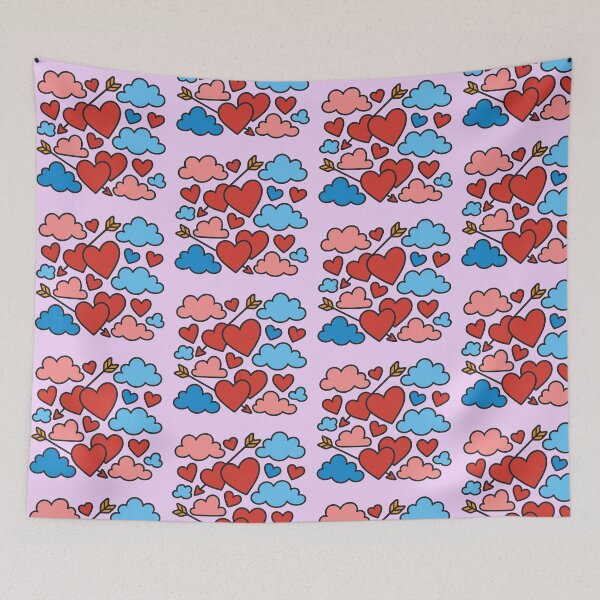 Item preview, Hearts and clouds with Cupid's arrows  designed and sold by Moonshroomarts.