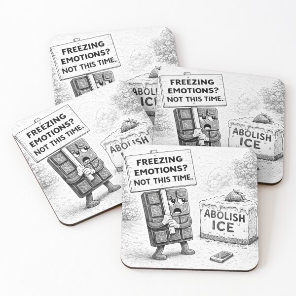 Item preview, Emotional Freeze – Funny Burnout Humor Black & White Cartoon designed and sold by ComedyInkFactor.