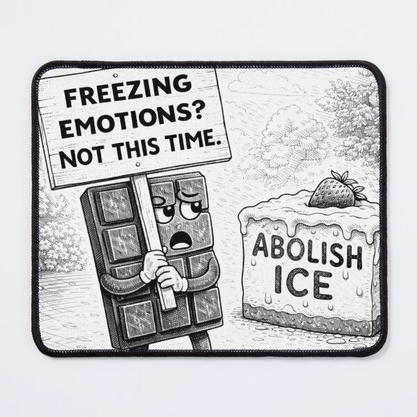 Item preview, Emotional Freeze – Funny Burnout Humor Black & White Cartoon designed and sold by ComedyInkFactor.