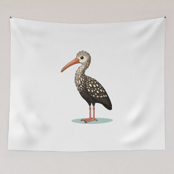 Item preview, Illustration of a playful bird standing on a light blue surface with a cheerful expression. designed and sold by cave-canvas.