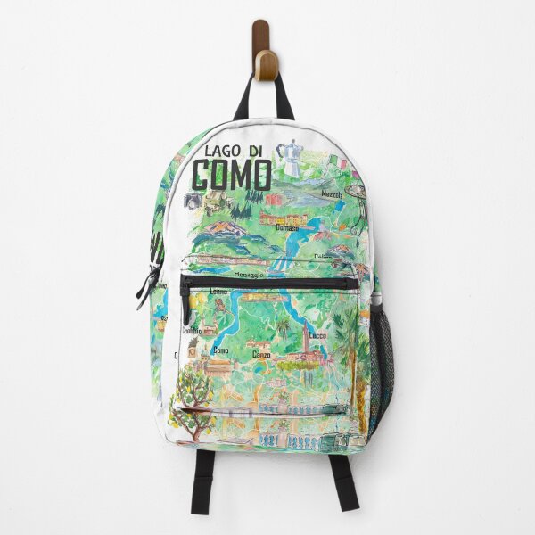 Item preview, Lago di Como Illustrated Travel Map with Roads and Highlights in Italy designed and sold by artshop77.