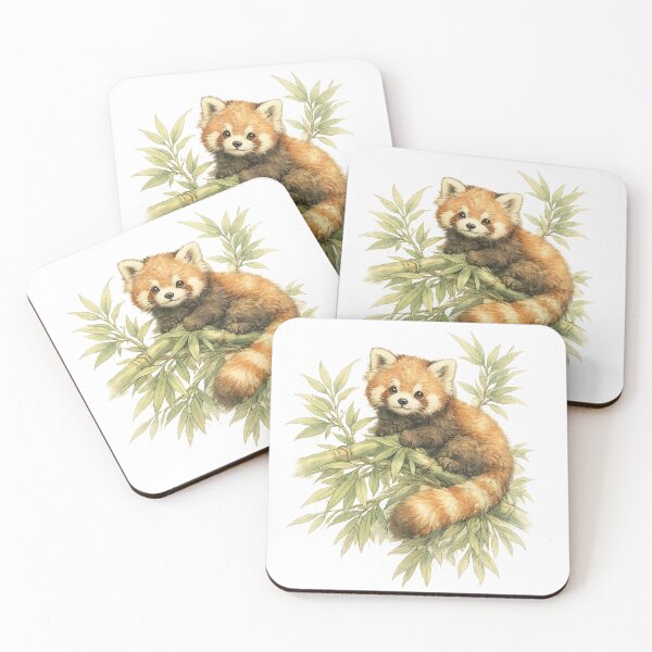 Item preview, Japanese Botanical Red Panda Soft Pastel Nature Art designed and sold by RiotKida.