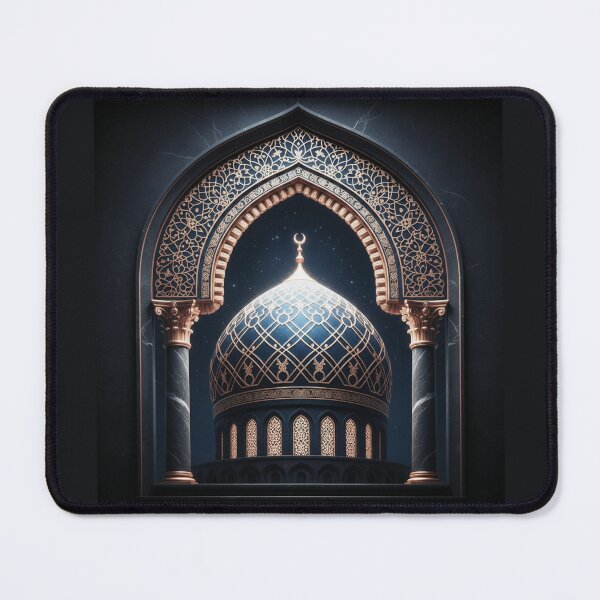 Item preview, Celestial Midnight Mosque: Golden Dome & Marble Arch Art (V.1) designed and sold by D-Islamic.