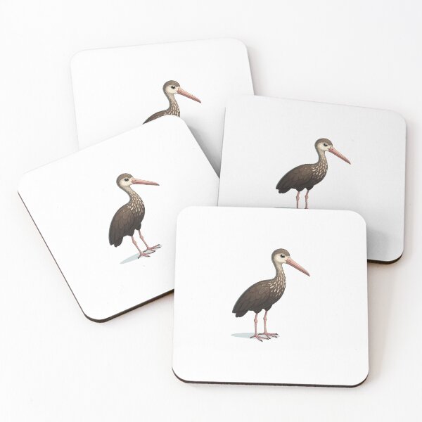 Item preview, An adorable cartoon stork with a colorful body and large eyes, standing poised on one leg. designed and sold by cave-canvas.