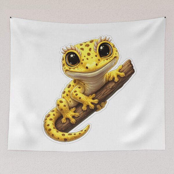 Item preview, Smiling Leopard Gecko Cute Reptile Animal designed and sold by HarlemDigitals.