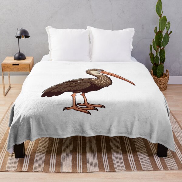 Item preview, Illustration of a brown bird with long legs and beak, showcasing vibrant feathers. designed and sold by cave-canvas.