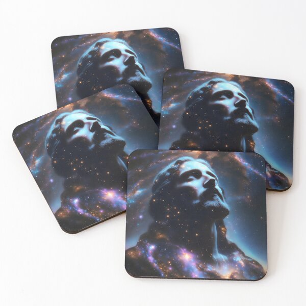 Item preview, Silhouette Jesus Christ Galaxy Art – Christian Surreal Cosmic Space Artwork designed and sold by stylishdzign.