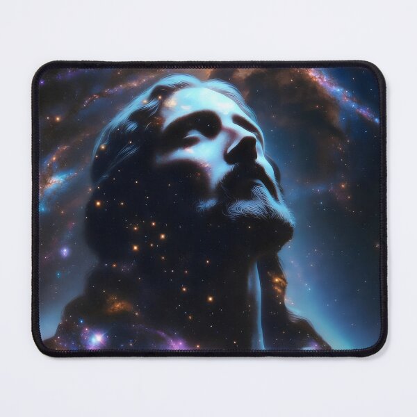 Item preview, Silhouette Jesus Christ Galaxy Art – Christian Surreal Cosmic Space Artwork designed and sold by stylishdzign.
