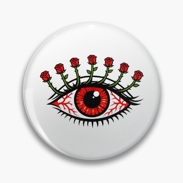 Item preview, Surreal Rose Eyelash Eye, Botanical Weirdcore Red Iris Design designed and sold by The Bizarre Archive.