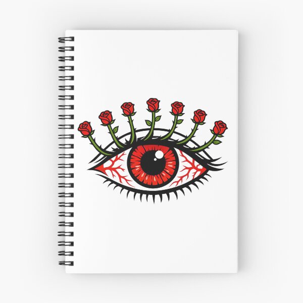 Item preview, Surreal Rose Eyelash Eye, Botanical Weirdcore Red Iris Design designed and sold by The Bizarre Archive.