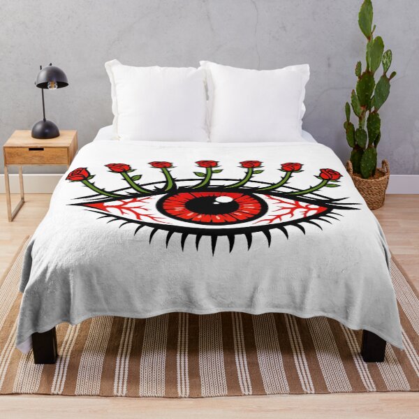 Item preview, Surreal Rose Eyelash Eye, Botanical Weirdcore Red Iris Design designed and sold by The Bizarre Archive.