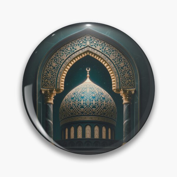 Item preview, Celestial Midnight Mosque: Golden Dome & Marble Arch Art (V.2) designed and sold by D-Islamic.