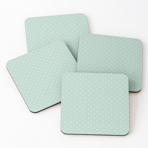 Item preview, White polka dots on mint background designed and sold by RishabhArts1.