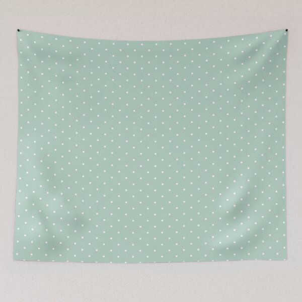 Item preview, White polka dots on mint background designed and sold by RishabhArts1.