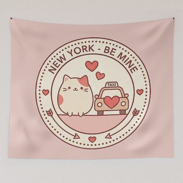 Item preview, New York - Be Mine - Cute Cat Valentine designed and sold by CuteKats.