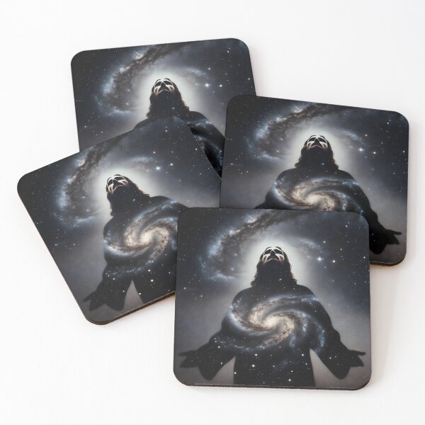 Item preview, Silhouette Jesus Christ Galaxy Art – Christian Surreal Cosmic Space Artwork designed and sold by stylishdzign.