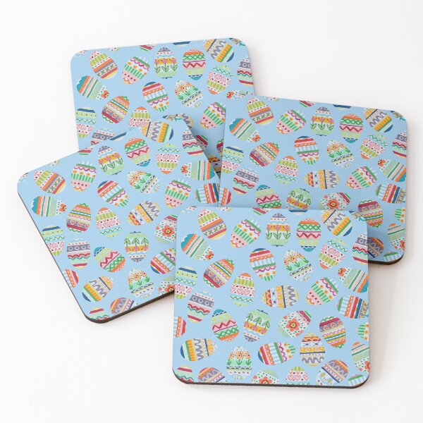 Item preview, Painted Easter Eggs on blue designed and sold by farreystudio.