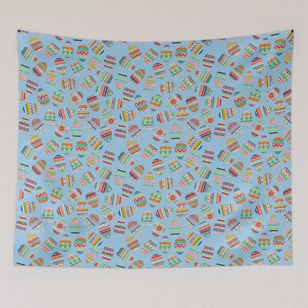 Item preview, Painted Easter Eggs on blue designed and sold by farreystudio.