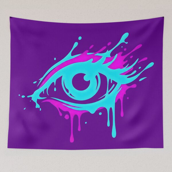 Item preview, Neon Cyberpunk Melting Eye Drip Glitch Art designed and sold by MarCinu Art.