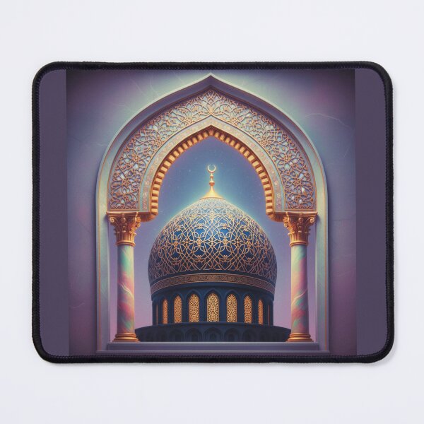 Item preview, Celestial Midnight Mosque: Golden Dome & Marble Arch Art (V.3) designed and sold by D-Islamic.