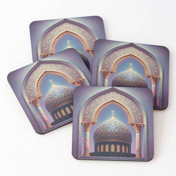 Item preview, Celestial Midnight Mosque: Golden Dome & Marble Arch Art (V.3) designed and sold by D-Islamic.