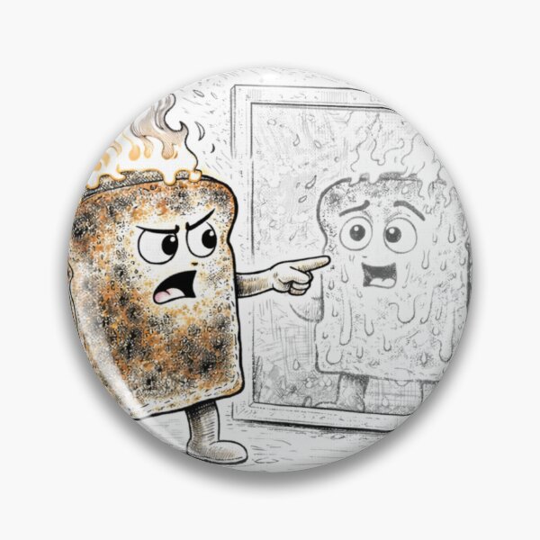 Item preview, Tired Toast Burnout – Relatable Funny Line Art Cartoon designed and sold by ComedyInkFactor.