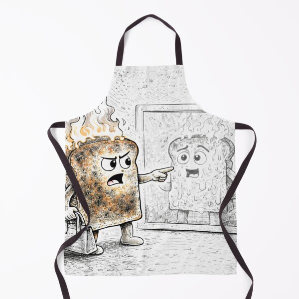 Item preview, Tired Toast Burnout – Relatable Funny Line Art Cartoon designed and sold by ComedyInkFactor.