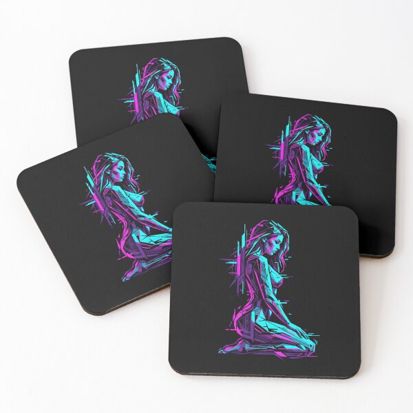 Item preview, Cyberpunk Glitch Goddess Neon Sci-Fi Art designed and sold by MarCinu Art.