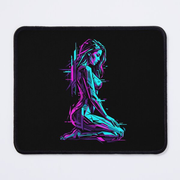 Item preview, Cyberpunk Glitch Goddess Neon Sci-Fi Art designed and sold by MarCinu Art.