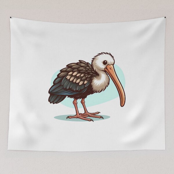 Item preview, A vibrant cartoon-style illustration of a stork standing proudly with its distinctive features. designed and sold by cave-canvas.