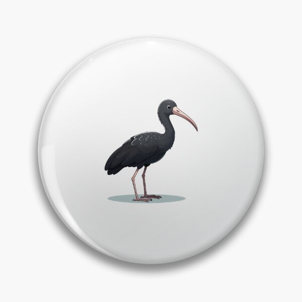 Item preview, A cute black ibis standing on a light blue surface with a curious expression. designed and sold by cave-canvas.
