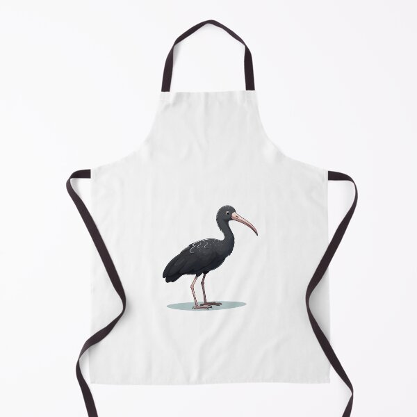 Item preview, A cute black ibis standing on a light blue surface with a curious expression. designed and sold by cave-canvas.