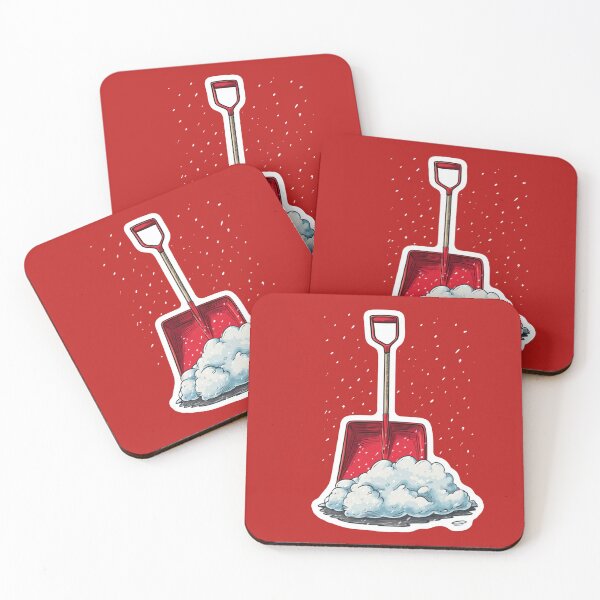 Item preview, Red Snow Shovel Clearing Winter Snowfall designed and sold by Yogabyadeola.