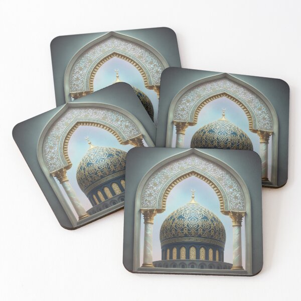 Item preview, Celestial Midnight Mosque: Golden Dome & Marble Arch Art (V.4) designed and sold by D-Islamic.