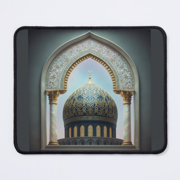 Item preview, Celestial Midnight Mosque: Golden Dome & Marble Arch Art (V.4) designed and sold by D-Islamic.