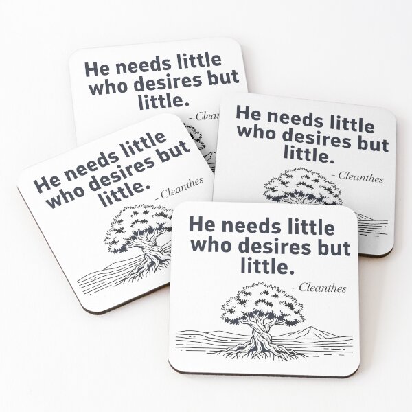 Item preview, He Needs Little – Daily Stoic Quote by Cleanthes | Timeless Minimalist Philosophy Art designed and sold by artbibun.
