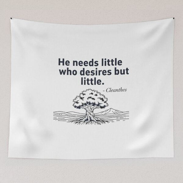 Item preview, He Needs Little – Daily Stoic Quote by Cleanthes | Timeless Minimalist Philosophy Art designed and sold by artbibun.