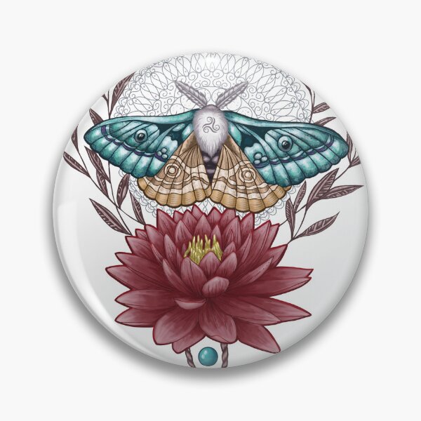 Item preview, Triskel Lotos Moth on Mandala ornament designed and sold by PolaMaku.