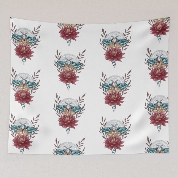 Item preview, Triskel Lotos Moth on Mandala ornament designed and sold by PolaMaku.