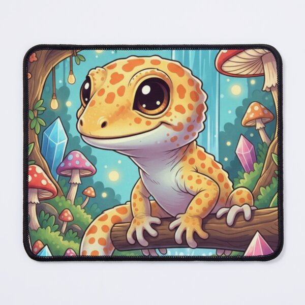 Item preview, Cute Leopard Gecko Magic Crystal Forest Fantasy designed and sold by HarlemDigitals.