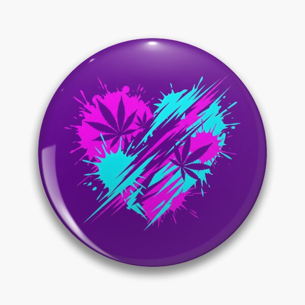 Item preview, Neon Stoner Splatter Heart Cannabis Art 2026 designed and sold by MarCinu Art.