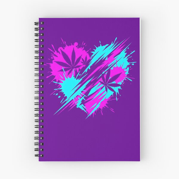 Item preview, Neon Stoner Splatter Heart Cannabis Art 2026 designed and sold by MarCinu Art.