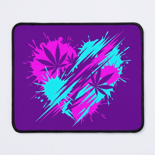 Item preview, Neon Stoner Splatter Heart Cannabis Art 2026 designed and sold by MarCinu Art.