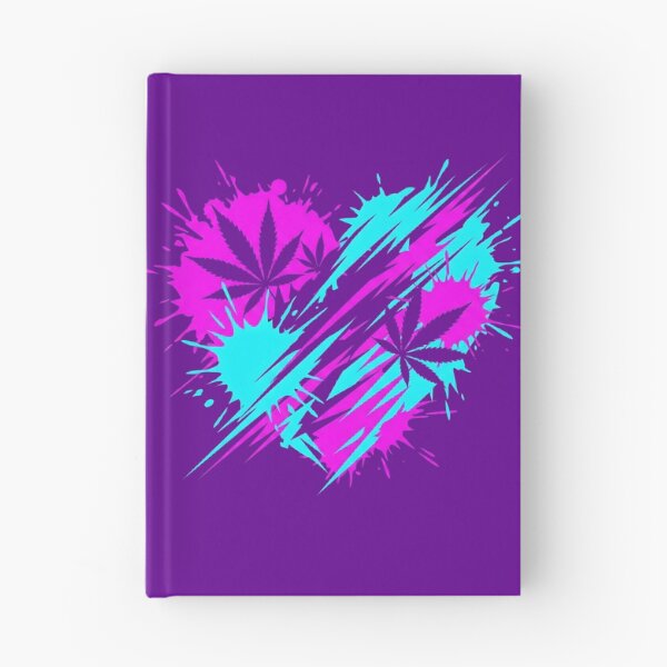 Item preview, Neon Stoner Splatter Heart Cannabis Art 2026 designed and sold by MarCinu Art.