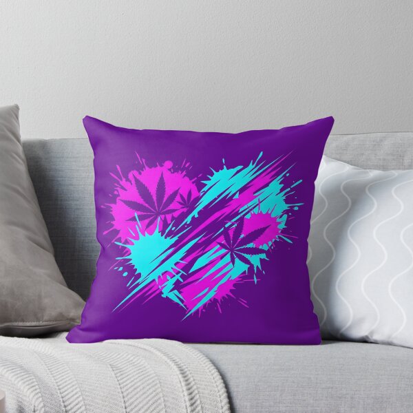 Item preview, Neon Stoner Splatter Heart Cannabis Art 2026 designed and sold by MarCinu Art.