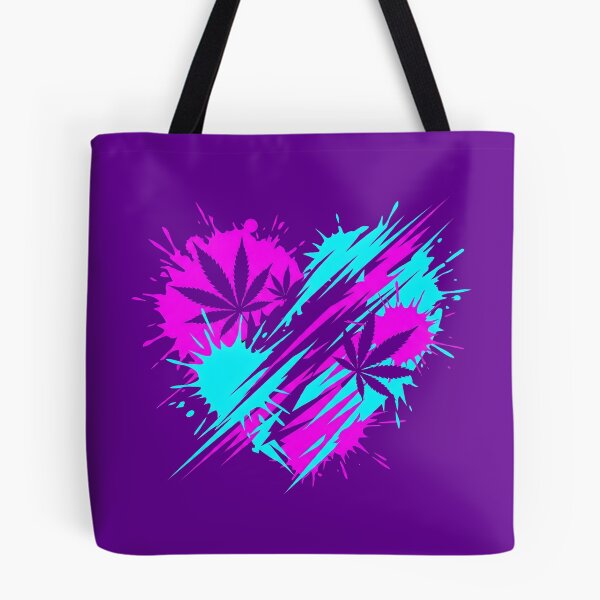 Item preview, Neon Stoner Splatter Heart Cannabis Art 2026 designed and sold by MarCinu Art.